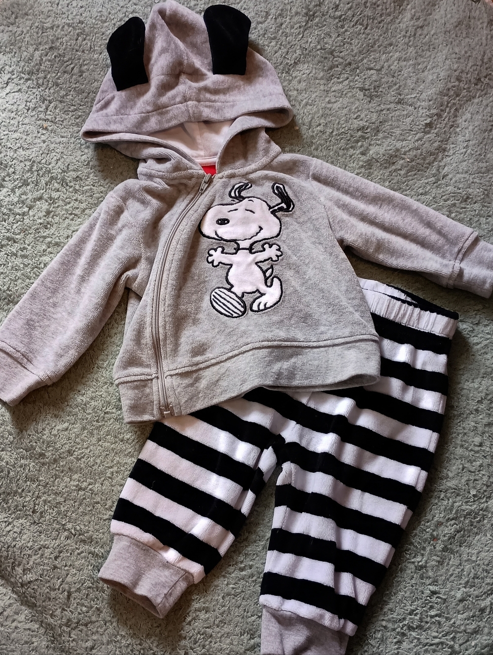 Peanuts Snoopy 2pc Baby Hooded Jogger Set